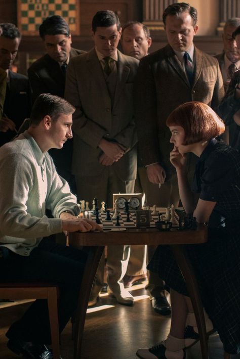 The Queen's Gambit, Anya Taylor-Joy, Thomas Brodie-Sangster, Jacob Fortune-Lloyd, Harry Melling, Netflix, Streaming Series, TV shows to watch Queen's Gambit Aesthetic, Beth Harmon, Chess Master, Chess Queen, The Queen's Gambit, Anya Taylor Joy, Dark Academia Aesthetic, Chess Game, Play To Learn