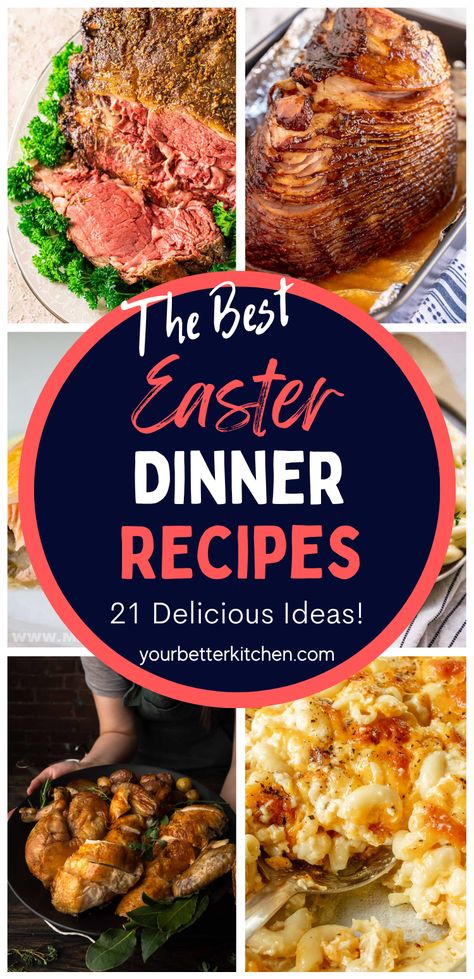 Easter Sunday is the perfect time to gather with family and loved ones for a special meal. Our list of 21 excellent Easter dinner recipes offers plenty of variation to make sure everyone is satisfied. From the smoked prime rib to the individual salmon wellington recipe, explore all the delicious dishes you can make this Easter! Prime Rib Easter Dinner, Easter Roast Dinner, Easter Beef Dinner Ideas, Easter Main Dishes Meat, Southern Easter Dinner, Easter Dinner Ideas Main Dishes, Easter Recipes Ideas Dinner, Easter Meal Ideas, Easter Recipes Dinner