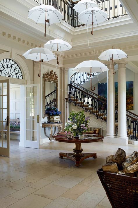 Country Entryway, Regency House, Chateaux Interiors, New York Penthouse, English Country Decor, Rustic Country Home, Traditional Interior Design, Country Living Room, Grand Homes