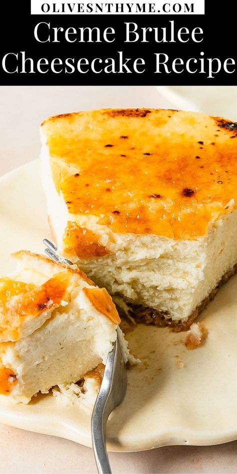 Creme Brulee Cheesecake Recipe, Brulee Cheesecake, Decadent Cheesecake, Creme Brulee Cheesecake, Banana Coffee Cakes, Cheesecake Easy, Vanilla Bean Cheesecake, Classic French Desserts, Vanilla Cheesecake