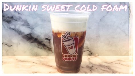 Dunkin Sweet Cold Foam Recipe, Dunkin Cold Foam Recipe, The Charli Drink, Cold Foam Coffee, Sweet Cold Foam, Cold Foam At Home, Duncan Donuts, Coffee Dunkin, Caramel Iced Coffee Recipe