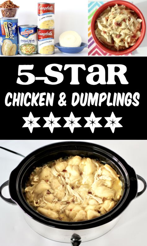 Crockpot Chicken and Dumplings Recipe Crockpot Chicken And Dumplins, Chicken And Biscuits Crockpot, Crockpot Recipe Chicken, Biscuit Chicken And Dumplings, Easy Chicken Dumpling Recipes, Simple Crockpot, Chicken Dumplings Recipe, Chicken And Dumplings Recipe, Crockpot Chicken And Dumplings