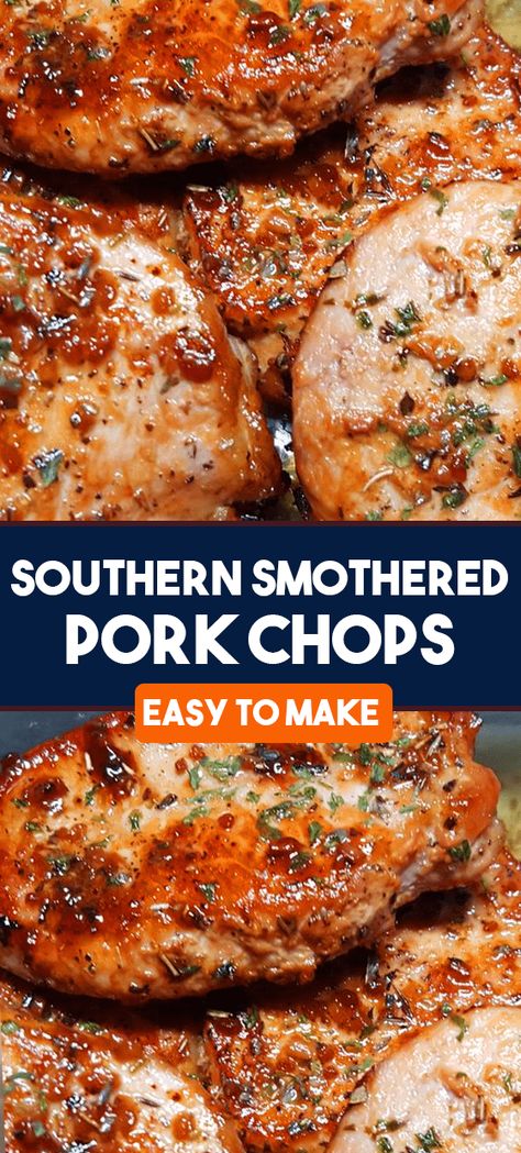 Southern Smothered Pork Chops, Pork Loin Chops Recipes, Smothered Pork Chops Recipe, Boneless Pork Chop Recipes, Pork Chop Recipes Crockpot, Smothered Pork, Easy Pork Chops, Pork Chop Recipes Baked, Easy Pork Chop Recipes