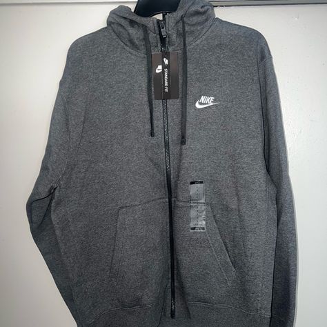 New With Tags Men’s Nike Sportswear Club Fleece Full-Zip Hoodie Dark Grey In Size Large. Brand: Nike Condition: New With Tags Style Code: Bv2645-071 Color: Heather Grey Size: Large Grey Nike Zip Up Hoodie, Nike Zip Up Hoodie, Nike Sportswear Club Fleece, Nike Zip Up, Grey Nikes, Full Zip Hoodie, Nike Sportswear, Zip Hoodie, Nike Men