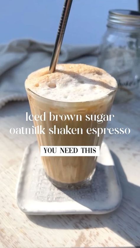 Vegetarian food waste blogger on Instagram: "Iced brown sugar oatmeal shaken espresso drink. @hey_renu ❤️save recipe ❤️ Make sure to try this summers iced coffee trending drink this…" Oatmeal Shake, Glasgow Food, Espresso Drink, Shaken Espresso, Starbucks Latte, Brown Sugar Oatmeal, Drink At Home, Iced Coffee Drinks, Coffee Instagram