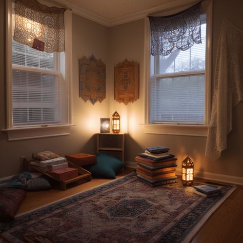 Islam Prayer Room, Islamic Interior Design, Muslim Prayer Room Ideas, Prayer Room Ideas, Prayer Corner, Prayer Room, Dream House Interior, Chic Bedroom, Meditation Room