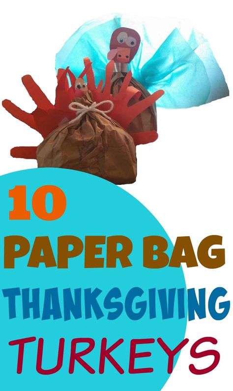 10 Paper Bag Thanksgiving Crafts: Turkey #kidscreativechaos Turkey Paper Bag, Paper Bag Turkey, Turkey Crafts Kids, Thanksgiving Candy, Marshmallow Crafts, Thanksgiving Crafts Preschool, Thanksgiving Paper, Paper Bag Crafts, Cute Turkey