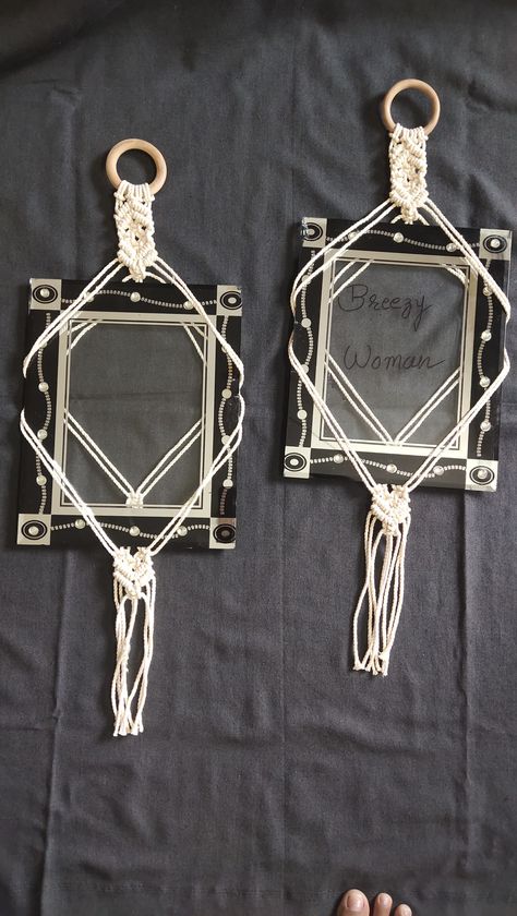 Go and watch full tutorial on my YouTube channel. Macrame Photo Hanger Tutorial, Macrame Photo Frame, Macrame Photo Hanger, Photo Hanger, Picture Frame Hangers, Frame Hangers, Old Frames, Macrame Tutorial, Hello Beautiful