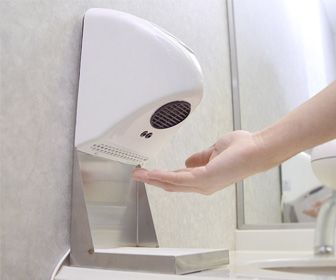 Hand Dryer In Bathroom, Tiny Home Bathrooms, Shower Dispenser, Handwashing Clothes, Compact Home, Hand Dryer, Hand Dryers, Clean Towels, Dryer Machine