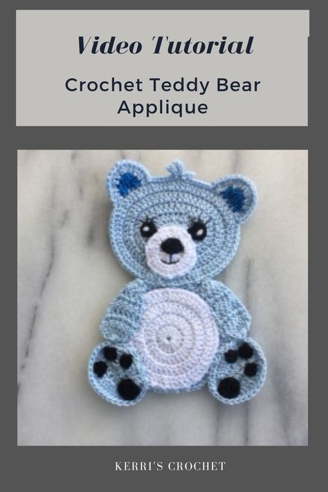 Crochet Teddy Bear Applique Pattern Free, Teddy Bear Applique Pattern Free, Bear Applique Pattern Free, Free Crochet Applique Patterns, Crochet Bear Applique, Teddy Bear Applique, Appliques Au Crochet, Crochet Appliqué, Bear Applique