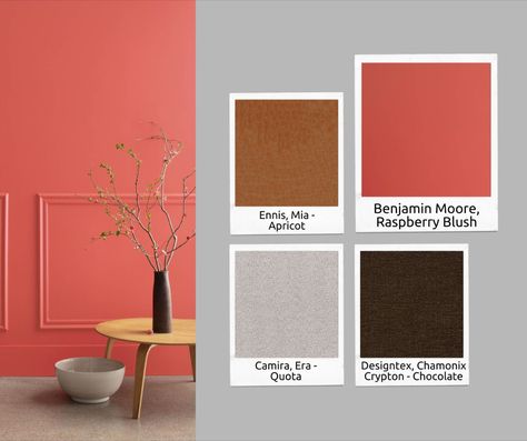 Benjamin Moore's color of the year is Raspberry Blush. Check out the palette we made featuring upholsteries to enhance your design. Color Of 2023, Raspberry Blush, Benjamin Moore Colors, Color Of The Year, Benjamin Moore, Your Design, Raspberry, The Year, Upholstery