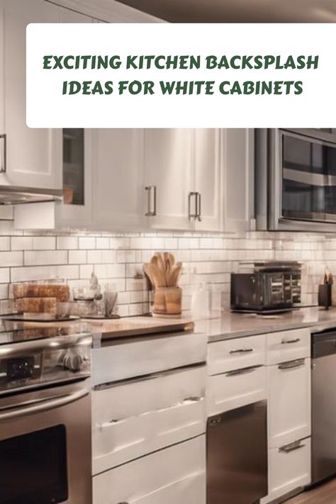 Discover a world of endless possibilities with these stunning kitchen backsplash ideas that perfectly complement white cabinets. From sleek subway tiles to intricate mosaics, these designs will elevate your space and create a beautiful focal point in your kitchen. Whether you prefer a classic, timeless look or a modern, eclectic style, there's something here for everyone! Get inspired to transform your kitchen into the heart of your home with these fabulous ideas for kitchen backsplashes with wh White Kitchen Ideas Backsplash, White Kitchen Cabinets Backsplash Ideas, Backsplash Ideas With White Cabinets, Backsplash Ideas For White Cabinets, White Tile Kitchen Backsplash, Backsplash Kitchen White Cabinets, White Kitchen Tiles, White Kitchen Backsplash, Tile Layout