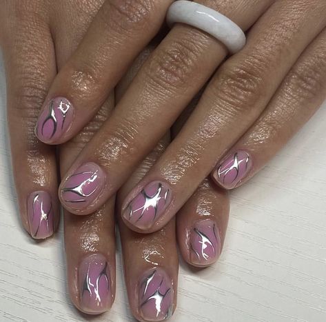 Square Gel Nail Designs, Short Edgy Nails, Manicure Designs For Short Nails, Square Gel Nails, Nails Y2k, Manicure Designs, Natural Nail Designs, Band Nails, Mens Nails