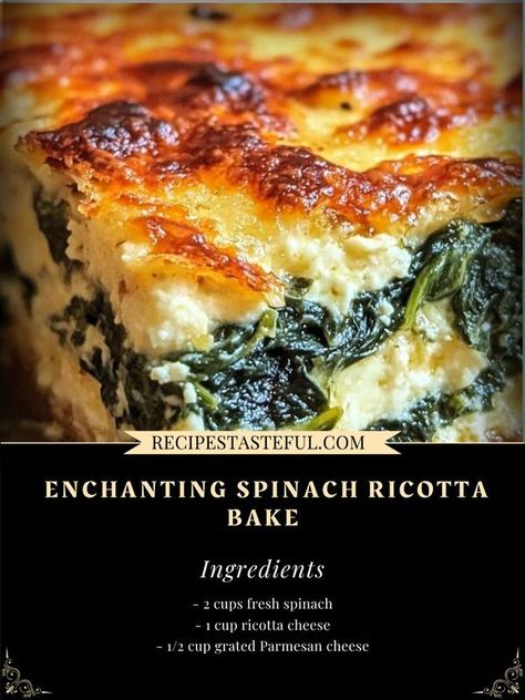 Spinach Ricotta Bake, Vegetable Video, Zoe Recipes, Ricotta Bake, Florentines Recipe, Spinach Bake, Gf Breakfast, Ricotta Recipes, Spinach Ricotta