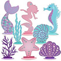 Check this out! Mermaid Table Decorations, Mermaid Table, Under The Sea Party Decorations, Sea Party Decorations, Kids Party Centerpieces, Beach Theme Party Decorations, Felt Table, Mermaid Birthday Decorations, Mermaid Party Supplies