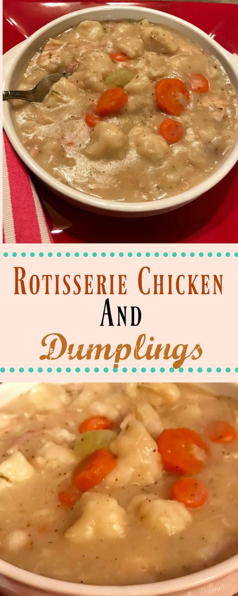 Rotisserie Chicken And Dumplings, Chicken And Dumplings Recipes, Dumplings Recipes, Using Rotisserie Chicken, Best Chicken And Dumplings, Rotisserie Chicken Recipes Leftover, Recipes Using Rotisserie Chicken, Chicken Dumpling Soup, Chicken Dumplings Recipe