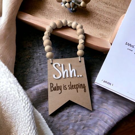 Shh Baby is Sleeping Door Hanger, Adorable Do Not Disturb Baby Sleeping Sign, Nursery Door Hanger, Baby Shower Gift by SouthernStoneAppeal1 on Etsy Nursery Door Hanger, Door Hanger Baby, Charming Nursery, Baby Sleeping Sign, Do Not Disturb Sign, Nursery Door, Don't Disturb Sign, Cricut Baby, Decorated Envelopes