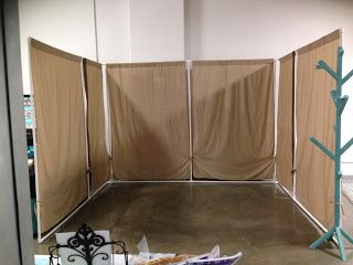 As I mentioned in my last post, for the craft show last week, we came up with a new booth wall design. Instead of wood, we used PVC pipe.   ... Craft Booth Walls, Booth Walls, Art Festival Booth, Craft Booth Design, Craft Booths, Vendor Booth Display, Flea Market Booth, Craft Fair Booth Display, Craft Show Booths