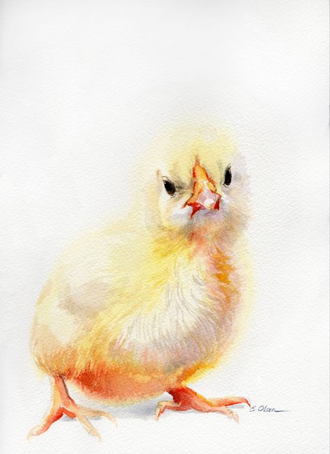 Chick Painting, Easter Paintings, Chicken Pictures, Watercolor Video, Soft Edges, Watercolor Pictures, Diy Watercolor Painting, Chicken Art, Kestrel