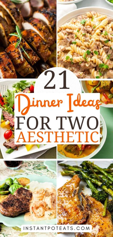 Create a romantic and stylish dinner for two with these 21 aesthetic ideas! From elegant pasta dishes and gourmet salads to beautifully plated desserts, these recipes will make your intimate dinners extra special and visually stunning. Romantic Dinner Ideas For Two, Easy Dinner Ideas For Two, Two Aesthetic, Romantic Dinner Ideas, 21 Aesthetic, Pecan Crusted Salmon, Gourmet Salads, Duck Breast Recipe, 21 Dinner