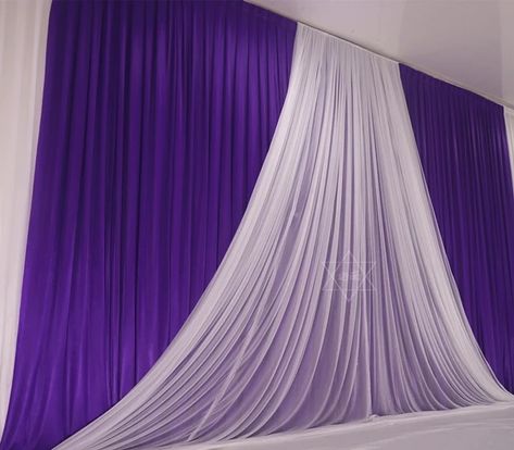 10x20ft Ice silk wedding backdrop curtain drape wedding supplies sheer organza drapes background for party event - AliExpress Pulpit Decorations Church, Wedding Draping Backdrop, Church Stage Design Ideas Backdrops, Curtain Backdrop Wedding, Church Stage Decor, Background For Party, Christmas Stage Design, Purple Backdrop, Draping Ideas