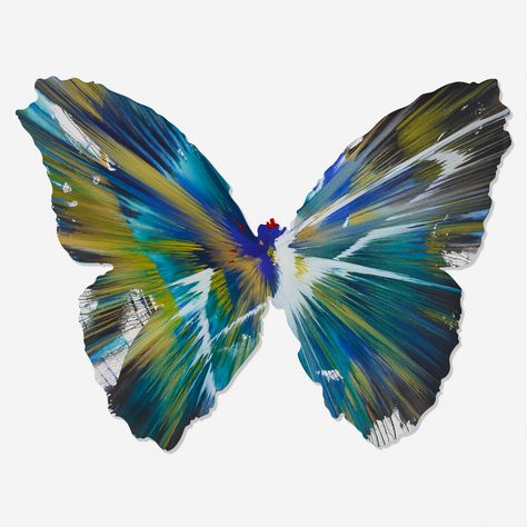 Damien Hurst, Damien Hirst Paintings, Insect Art Projects, Damien Hirst Butterfly, Damien Hirst Art, Butterfly Paintings, Spin Painting, Auction Projects, School 2017