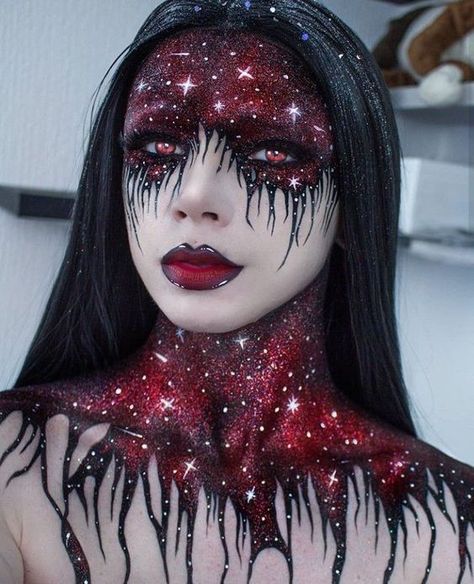 Teknik Makeup, Makeup Zombie, Fantasy Make-up, Halloween Make-up Looks, Halloweenský Makeup, Drag Make-up, Horror Make-up, White Liquid, Star Clusters