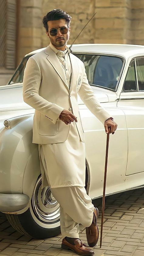 Indo Western Dress For Men, Man Dress Design, Indian Wedding Clothes For Men, Feroze Khan, Wedding Kurta, Wedding Kurta For Men, Kurta Pajama Men, Groom Dress Men, Gents Kurta Design