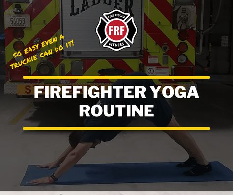 A 4-letter word that isn't commonly heard in the firehouse, but should be - Yoga. Incorporating some yoga into your fitness routine can be simple and enjoyable. A quick 10-minute routine can enhance your mental health, mobility, and energy levels. Why not give it a go? #firefighter #fitness Firefighter Fitness, Firefighter Workout, Corpse Pose, Mental Exercises, Benefits Of Yoga, Bridge Pose, Downward Dog, Workout Schedule, House Fire