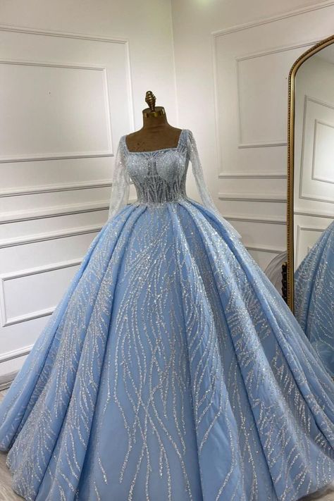 light blue quince dress 15 Birthday Dresses, Galaxy Outfit, Pretty Quinceanera Dresses, Classy Wedding Dress, Pakistani Bridal Dresses, 15th Birthday, Pakistani Bridal, Quinceanera Dresses, Birthday Dresses