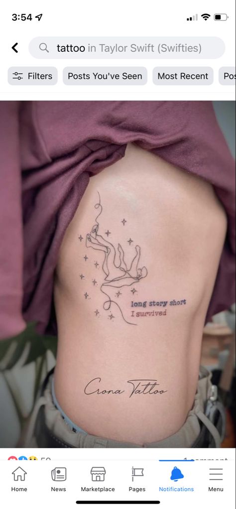 Long Story Short Tattoo Taylor Swift, Long Story Short Tattoo, I Survived Tattoo, Long Story Short I Survived Tattoo, Survived Tattoo, Taylor Tattoo, Long Story Short I Survived, Swift Tattoo, Short Tattoo