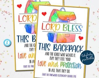 Teacher Prayer Tag Sunday School Printable Church Printable Religious Tags Lanyard Tags Teacher Lanyard - Etsy Backpack Blessings Tags, Backpack Tags Diy, Backpack Blessing Tags Printable, Backpack Blessing Tags, Teacher Prayer, Gift Template, Backpack Tags, Student Teacher, School Gift