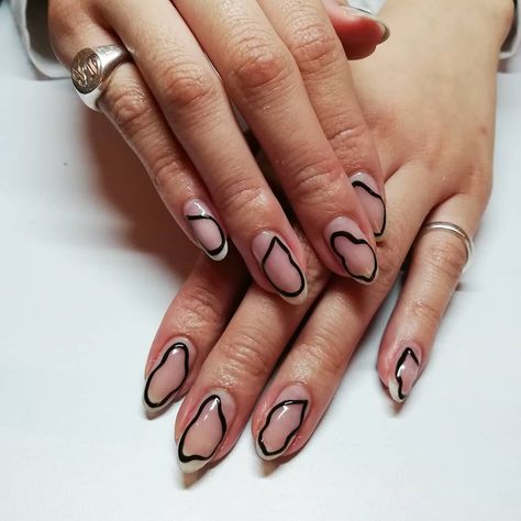 BhamBNails on Instagram: “Birthday nails for @2c_yb 🖤 abstract shapes on natural nails .. inspo from @anna.nails.berlin . . . . . . . . . . . . . . #nail #nails…” Long Coffin Nails Designs, Anna Nails, Nails Short Coffin, Short Coffin, Nails Winter, Nails 2021, New Nail, Nails Spring, Nails 2020