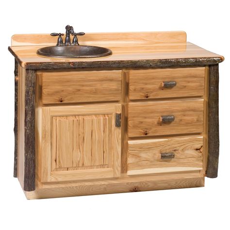 Pirate Bathroom, 42 Inch Vanity, 36 Inch Vanity, 48" Vanity, 36" Vanity, Hickory Furniture, Bathroom Vanity Base, Log Furniture, Vanity Base