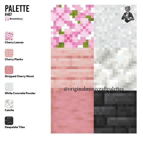 Minecraft One Block Island Ideas, Mincraft Pallet, Minecraft Pallets, Cherry Ideas, Block Pallets, Houses Layout, Minecraft Blocks, Minecraft Banner Designs, Minecraft Banners