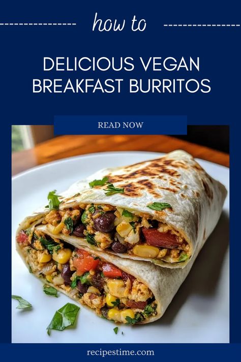 Start your day on the right foot with these delicious vegan breakfast burritos! Bursting with flavorful plant-based ingredients, each bite is a scrumptious morning boost that will keep you energized all day long. Perfect for meal prep, you can whip up a batch and refrigerate them for quick and easy breakfasts throughout the week. Loaded with black beans, avocado, veggies, and tofu, these burritos are not only healthy but also irresistibly tasty. Simple to prepare and packed with nutrition, they are a breakfast gamechanger! Vegan Breakfast Burrito, Easy Breakfasts, Vegan Breakfast Easy, Tofu Scramble, Flavor Enhancers, Sauteed Vegetables, Brunch Ideas, Quick And Easy Breakfast, Plant Based Eating