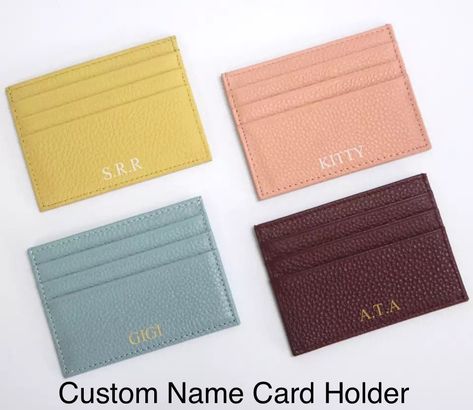 Excited to share this item from my #etsy shop: Personalized Leather Card Holder, Personalized Initial Slim Wallet,Monogram Name Purse,Card Case. Personalized Card Holder, Green Army Men, Name Card Holder, How To Make Toys, Clip Wallet, Leather Card Holder, Money Clip Wallet, Slim Wallet, Personalized Initials