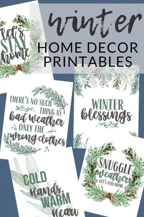 Winter Printables Free, Home Decor Printables, January Decor, Winter Printables, Diy Snow Globe, Winter Home, Holiday Printables, Winter Print, Free Christmas Printables