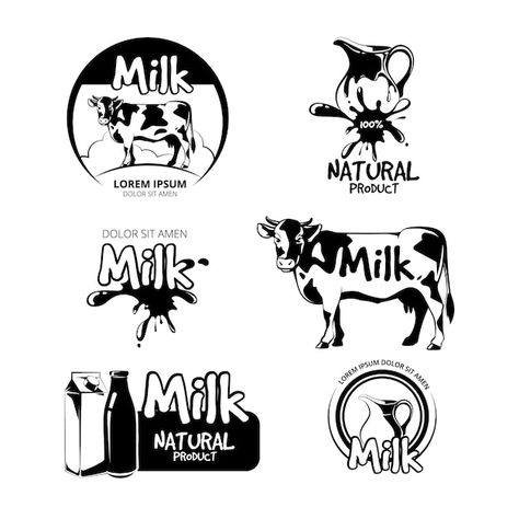 Milka Cow, Beverage Illustration, Milk Logo, Milk Store, Farm Logo Design, Ice Cream Logo, Cow Logo, Milk Delivery, Dragon Ball Z Iphone Wallpaper