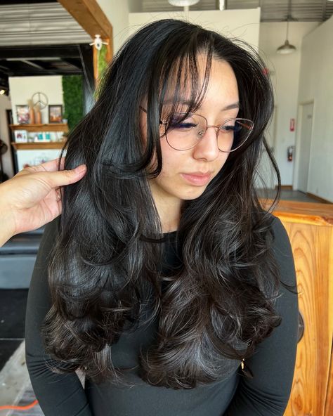 Creating Body and Volume 🫶 Curtain Bang + Connected Faceframe + Long Layers throughout For more information on hair Services or to Book send a friendly Message or Call or Text 956-342-4010 Or Book through the link in our Bio ☮️ • • #trendinghair #haircut #layers #curtainbangs #faceframelayers #volumelayers #fallhair Haircut Layers, Hair Services, Face Framing Layers, Long Layers, Curtain Bangs, Fall Hair, Hair Trends, Tangled, Hair Ideas