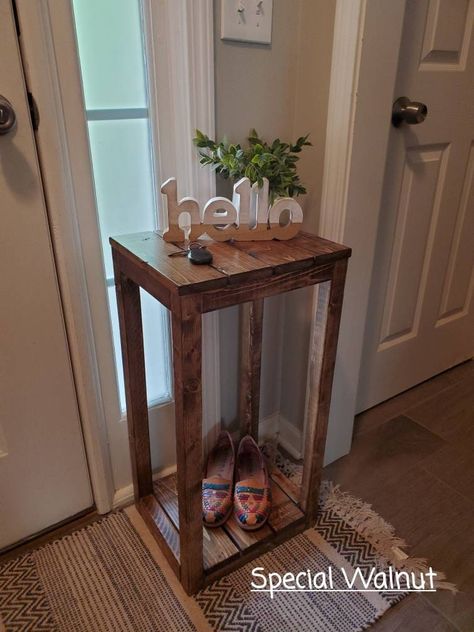 Small Table With Shelves, Nightstand Entry Table, Square Entry Table, Key Table Entry Small, Small Square Table Decor, Vacation Rental Furniture, Small Entry Table, Small Corner Table, Corner Table Living Room