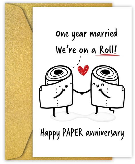 1 Year Anniversary Card, Happy Anniversary Funny, Wedding Gifts For Him, Anniversary Cards For Couple, Happy Anniversary Wedding, 1st Anniversary Cards, Happy 1st Anniversary, Anniversary Wedding Gifts, Anniversary Cards For Wife