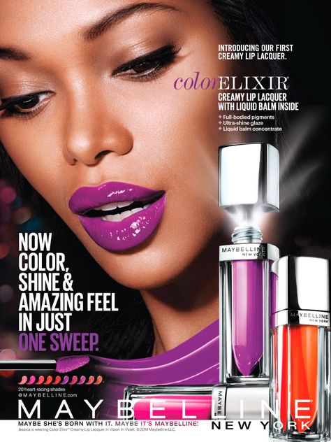 Fall preview I am having a violet crush. #Maybelline #imworthit #iheartgloss 90s Magazine, Product Skincare, Makeup Poster, Lipstick Ad, Nostalgic Beauty, Cosmetics Advertising, Beauty Poster, Maybelline Lipstick, Jessica White