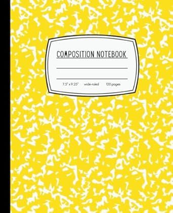 Marble Composition Notebook: Classic Notebook | Yellow | Wide Ruled | 120 Pages | 7.5"x9.25" | Matte Finish Cover White Notebook, Pharmacy Books, Composition Notebooks, Book Of The Month, Composition Notebook, Lined Notebook, Notebook Cover, Amazon Books, Social Science