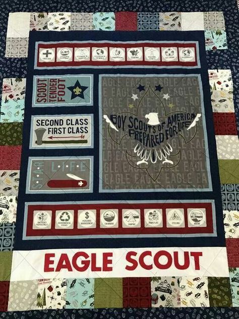 Minecraft Catapult, Eagle Scout Quilt, Boy Scouts Eagle, Eagle Quilt, Eagle Scout Ceremony, Boy Scout Patches, Scout Crafts, Eagle Scouts, Brownie Girl