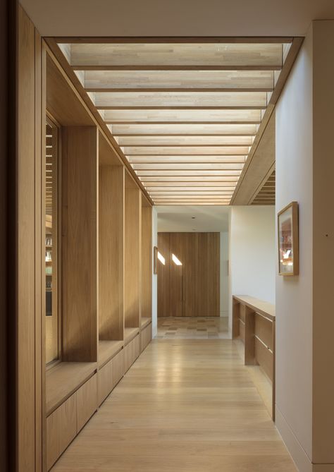 Japanese Ceiling Design, Niall Mclaughlin, Hampshire House, Corridor Design, Space Frame, Natural Ventilation, Wood Interiors, Ceiling Design, 인테리어 디자인