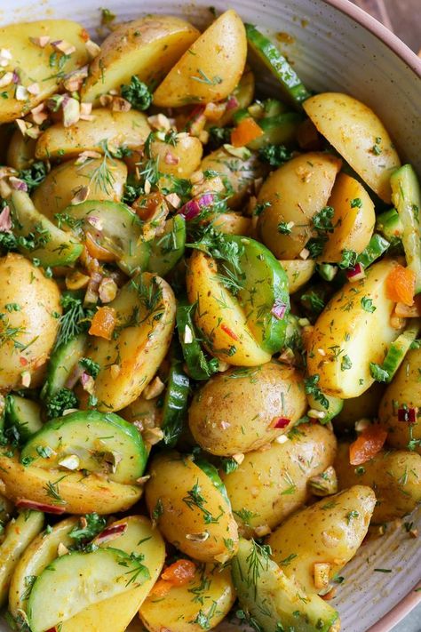 Tangy Potato Salad | Pick Up Limes Classic Potato Salad, Vegan Side Dishes, Vegan Sides, Snacks To Make, Vegan Gluten Free Recipes, Food Articles, Veggie Sides, Easy Salads, Limes