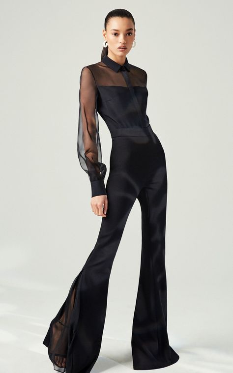 Sheer Organza and Crepe Blouse by Cushnie | Moda Operandi Carly Cushnie, Nyc Luxury, Crepe Blouse, Resort 2020, Img Models, Suede Dress, Black Women Fashion, Fashion 2020, Vogue Paris