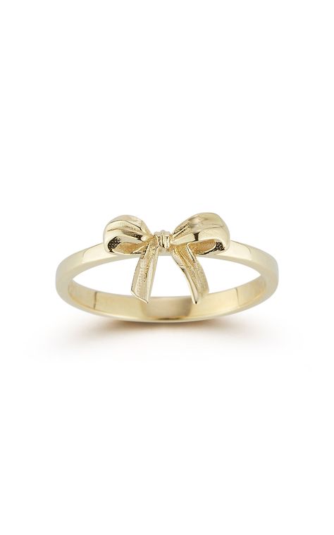 Free shipping and easy returns on Ember Fine Jewelry 14K Gold Bow Ring. Put a bow on it and purchse this beautiful classic Gold Bow Ring that brings a delicate style to any look. P Gold Bow Earrings, Gold Ring Aesthetic, Homecoming 2024, Jewelry Bow, Rings Cute, Designer Rings, Gold Girl, Bow Ring, Boot Jewelry