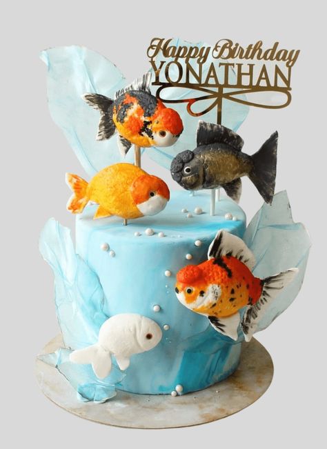 Goldfish Birthday Cake Ideas Images (Pictures) Goldfish Cake, Aquarium Goldfish, Marvel Cake, Baker Cake, Cake Designs Images, Animal Cakes, Birthday Cake Ideas, Disney Cakes, Image Ideas